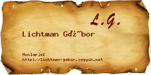 Lichtman Gábor névjegykártya